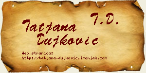 Tatjana Dujković vizit kartica